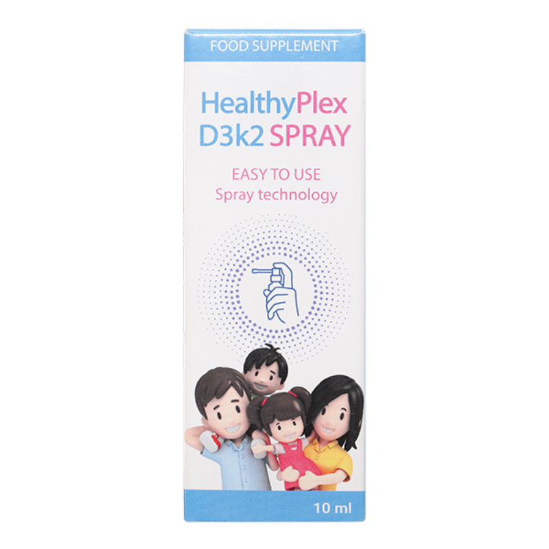 Lọ xịt HealthyPlex D3K2 hỗ trợ hấp thu canxi 10 ml
