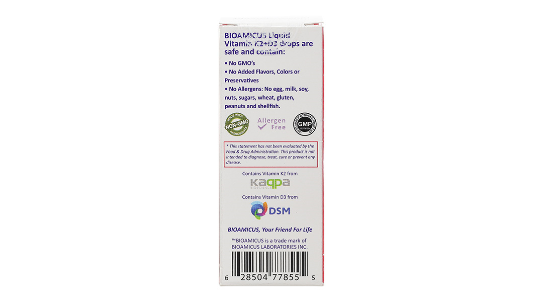 Bioamicus Vitamin K2 + D3 hỗ trợ tốt sức khỏe xương, răng cho bé