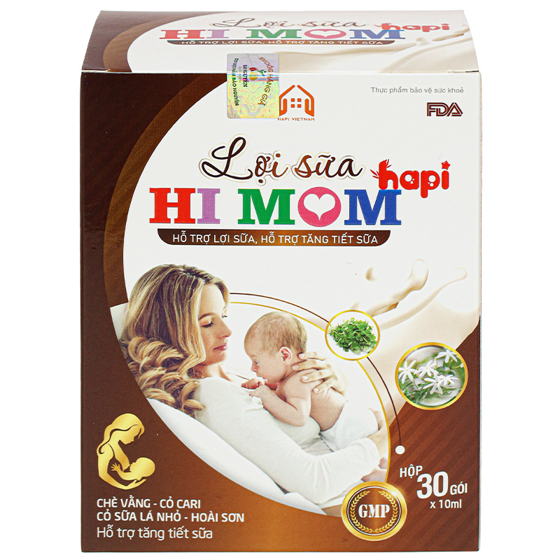 Lợi sữa Hapi VietNam Hi Mom hỗ trợ tăng tiết sữa 30 gói