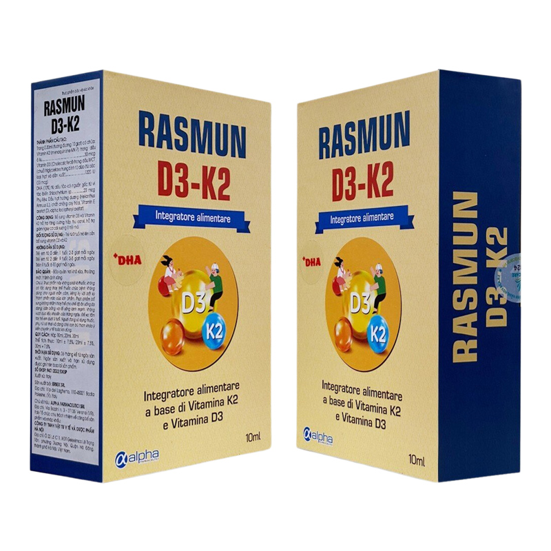 Siro Rasmun D3-K2 hỗ trợ hấp thu canxi