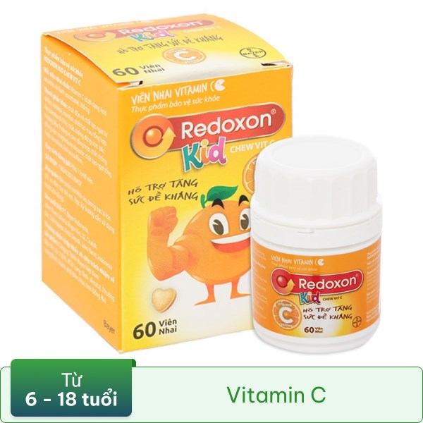 Thực phẩm bảo vệ sức khỏe Redoxon Kid Chew Vit C hộp 60 viên