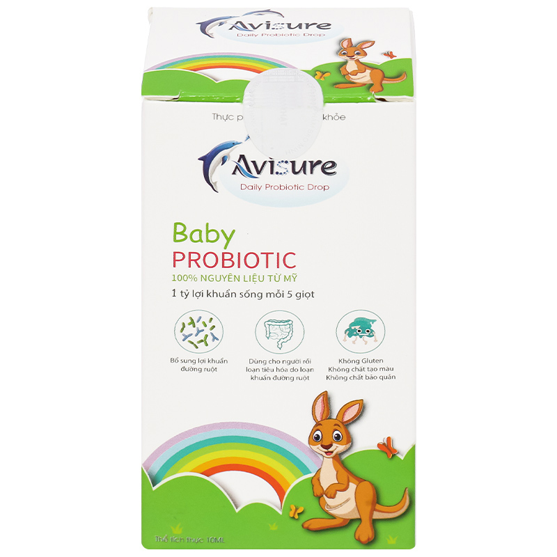 Men vi sinh Avisure Probiotic hỗ trợ giảm triệu chứng rối loạn tiêu hóa 10 ml (từ 6 tháng)