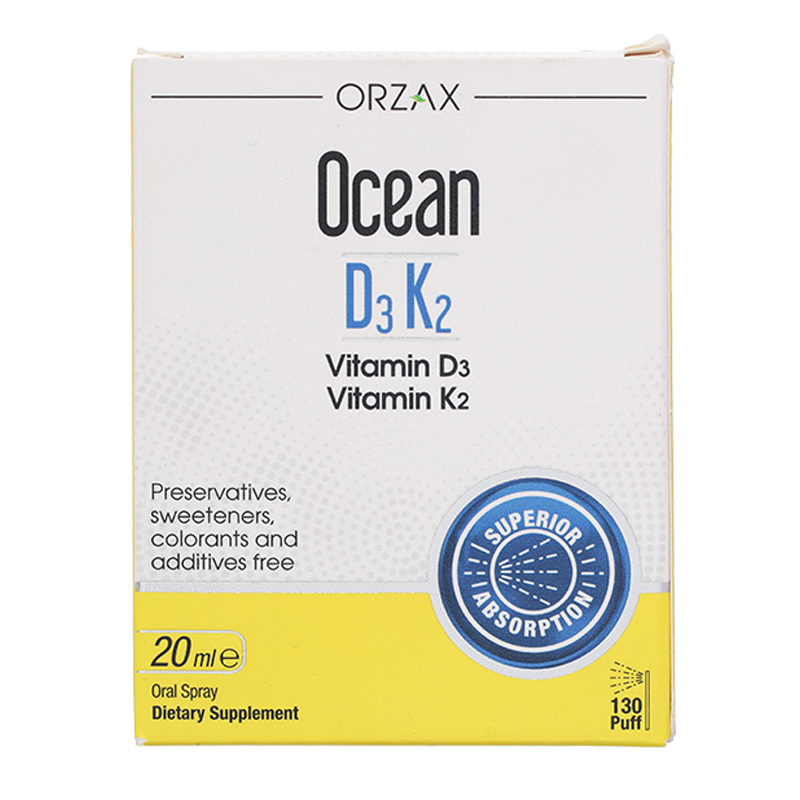 Lọ xịt Orzax Ocean D3K2 hỗ trợ hấp thu canxi 20 ml (từ 0 tháng)
