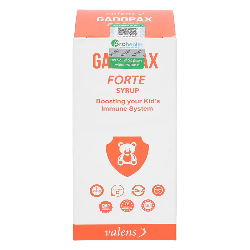 Siro Valens Gadopax Forte hỗ trợ tăng sức đề kháng 100 ml (từ 0 tháng)