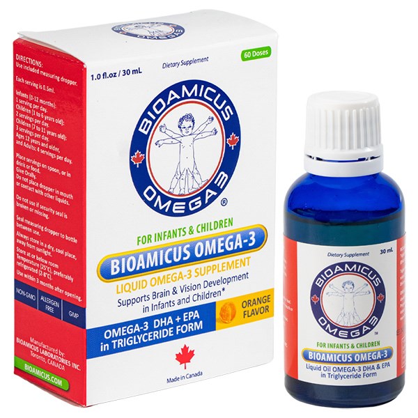 Bioamicus Omega - 3 Hỗ Trợ Não Bộ Và Thị Giác Hương Cam, 30 Ml Dạng Uống (Từ 0 Tháng)