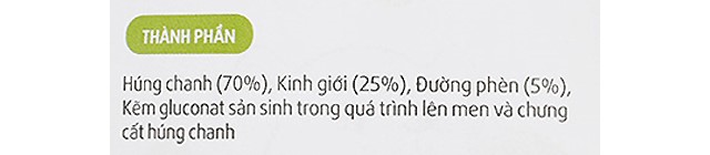 Thành phần dầu húng chanh kẽm Fankid tăng sức đề kháng 30 ml (từ 0 tháng)