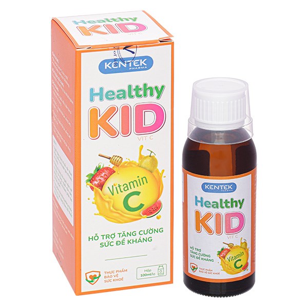 Siro Kentek Healthy Kid Vitamin C Hỗ Trợ Tăng Cường Sức Đề Kháng Hương Dâu, Mật Ong, Dưa Lưới, 100 Ml Dạng Uống (Từ 1 Tuổi)