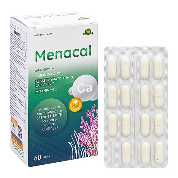 Menacal Hỗ Trợ Xương, Răng Chắc Khỏe, 60 Viên Dạng Viên (Từ 6 Tuổi)