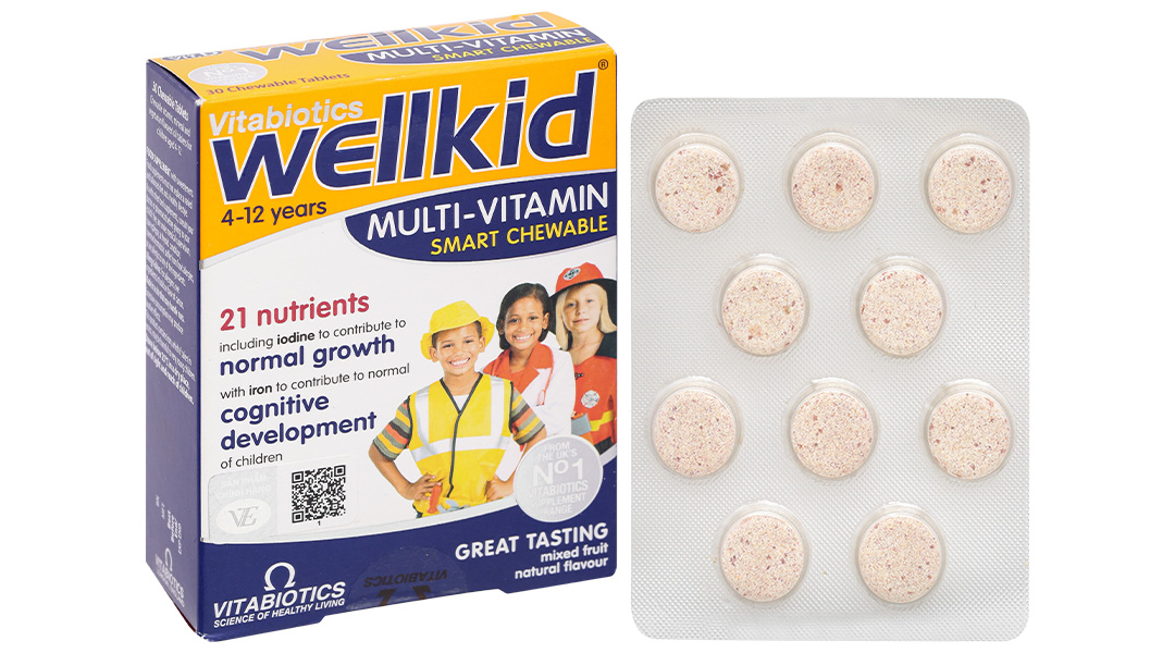 Vitabiotics Wellkid Multi-Vitamin Smart Chewable hỗ trợ tăng cường sức khỏe hộp 30 viên - 13