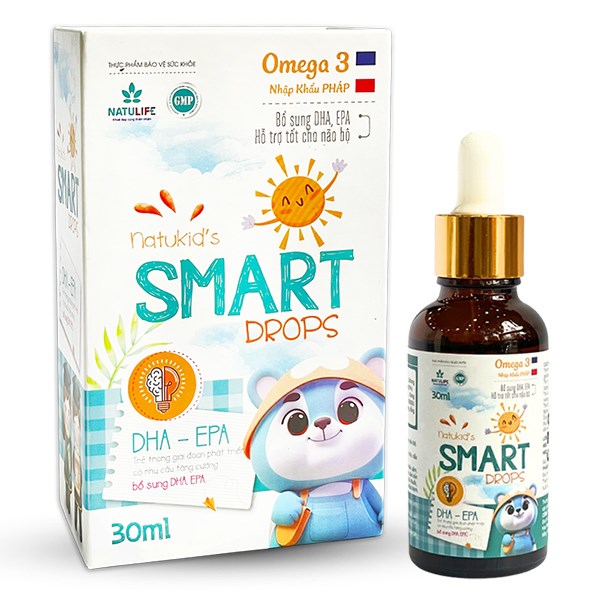 Natulife Natukid's Smart Drops Tốt Cho Não Bộ, 30 Ml Dạng Nhỏ Giọt (Từ 6 Tháng)