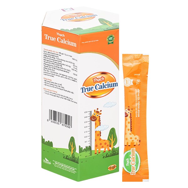 Thạch Natulife True Calcium Hỗ Trợ Xương Răng Chắc Khỏe, 20 Gói (Từ 1 Tuổi)