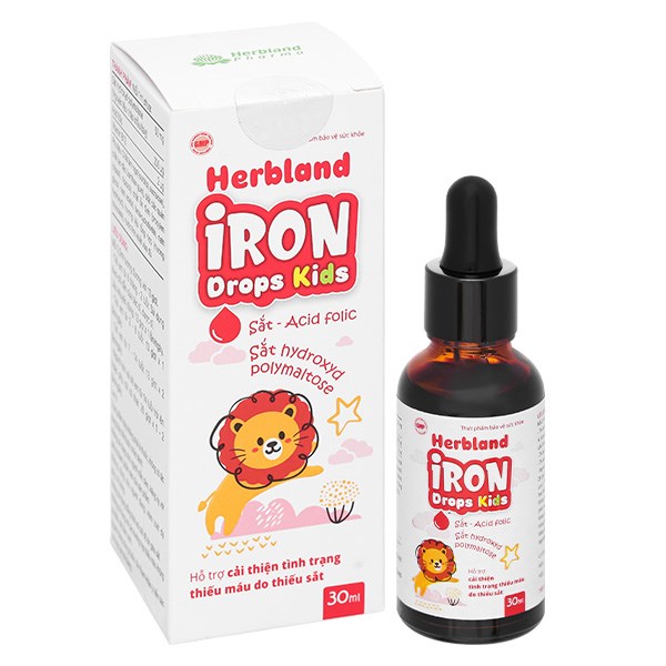Siro Herbland Iron Drops Kids hỗ trợ cải thiện thiếu máu do thiếu sắt 20 ml (từ 6 tháng) chính hãng - AVAKids.com