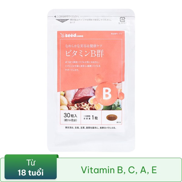 Viên Uống Bổ Sung Vitamin B Seedcoms gói 30 viên