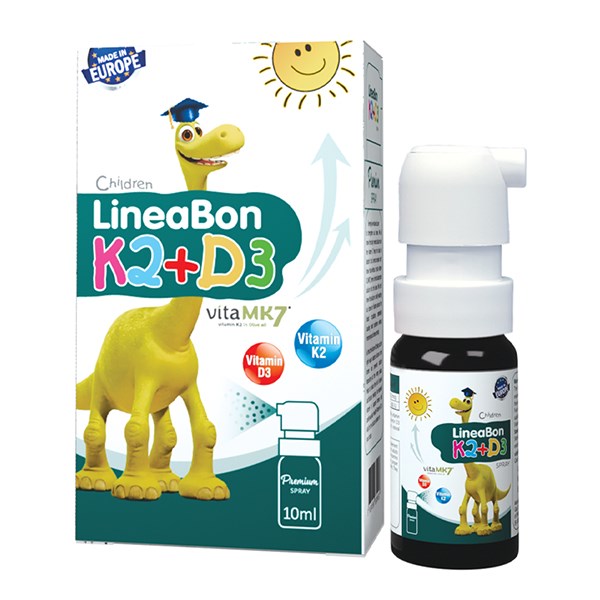 Lineabon K2+D3 Hỗ Trợ Hấp Thu Canxi, 10 Ml Dạng Xịt (Từ 0 Tháng)