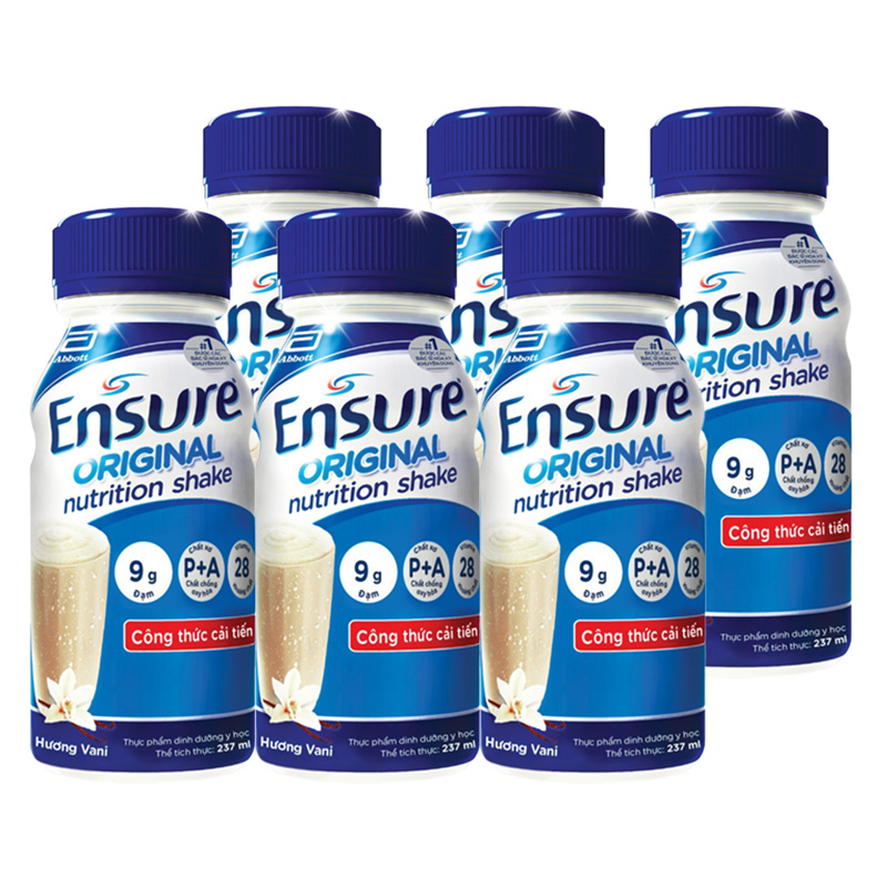 Lốc 6 chai sữa bột người lớn pha sẵn Ensure Original hương vani 237 ml 11