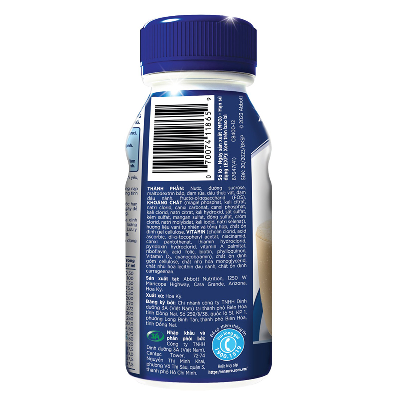 Lốc 6 chai sữa bột người lớn pha sẵn Ensure Original hương vani 237 ml 13