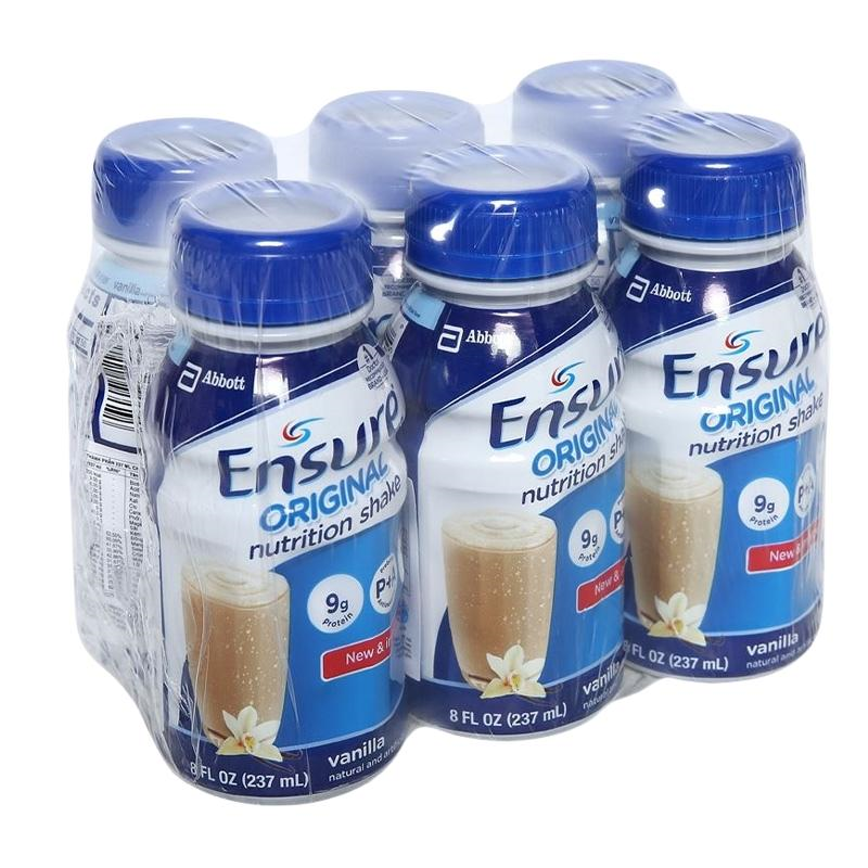 Thùng 24 chai sữa bột người lớn pha sẵn Ensure Original hương vani 237 ml