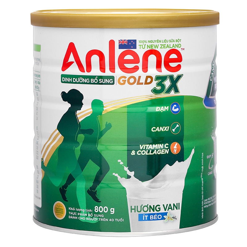 Sữa bột người lớn Anlene Gold 3X hương vani 800g