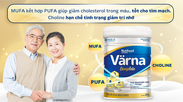 Sữa bột người lớn Nutifood Varna Complete hương nhạt thanh 850g tốt cho tim mạch, hạn chế giảm trí nhớ