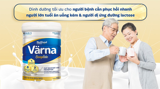 Sữa bột người lớn Nutifood Varna Complete hương nhạt thanh 850g dánh cho người bệnh cần phục hồi thể trạng và người dị ứng đường lactose
