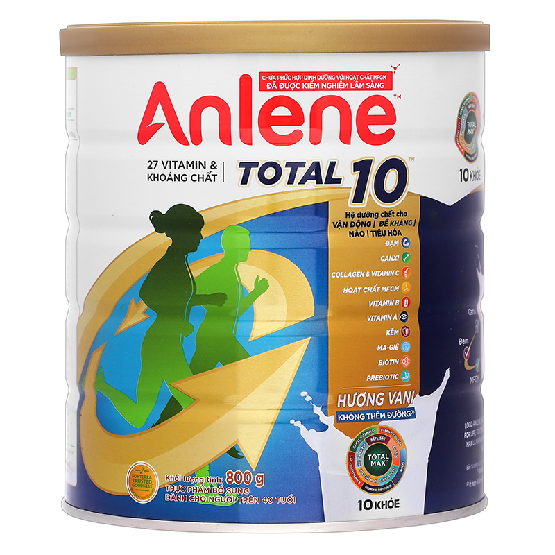 Sữa bột người lớn Anlene Total 10 hương vani 800g