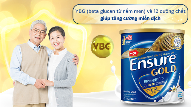 Sữa bột người lớn Ensure Gold StrengthPro hương vani 380g - YBG
