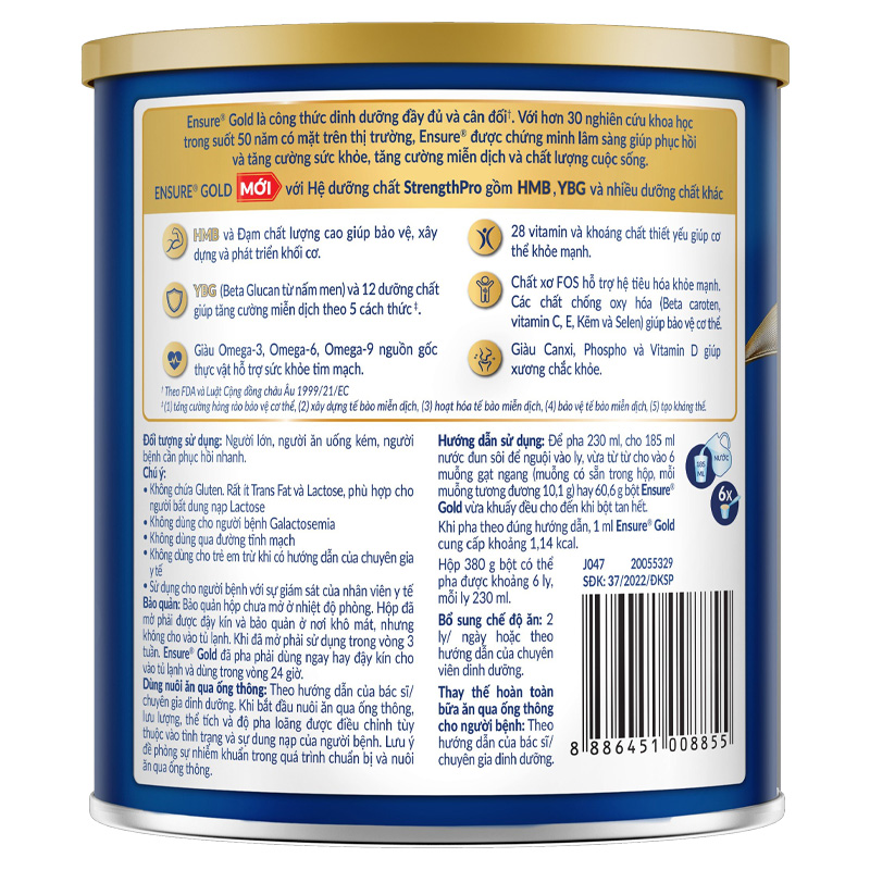 Sữa bột người lớn Ensure Gold StrengthPro hương vani 800g 10