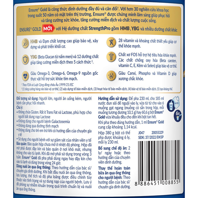 Sữa bột người lớn Ensure Gold StrengthPro hương vani 800g 13