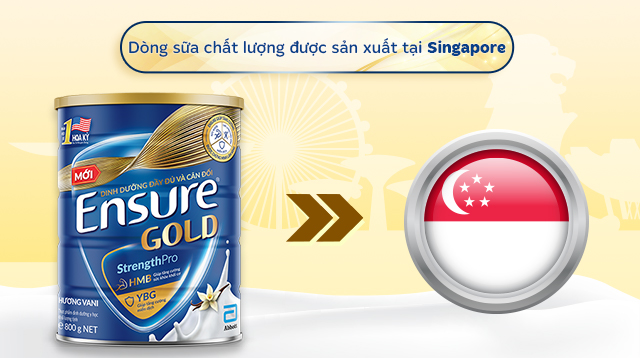 Sữa bột người lớn Ensure Gold StrengthPro hương vani 800g - Sản xuất tại Singapore