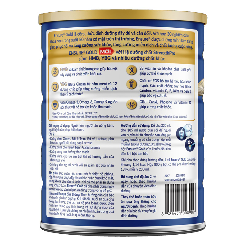 Sữa bột người lớn Ensure Gold StrengthPro hương vani 800g 3