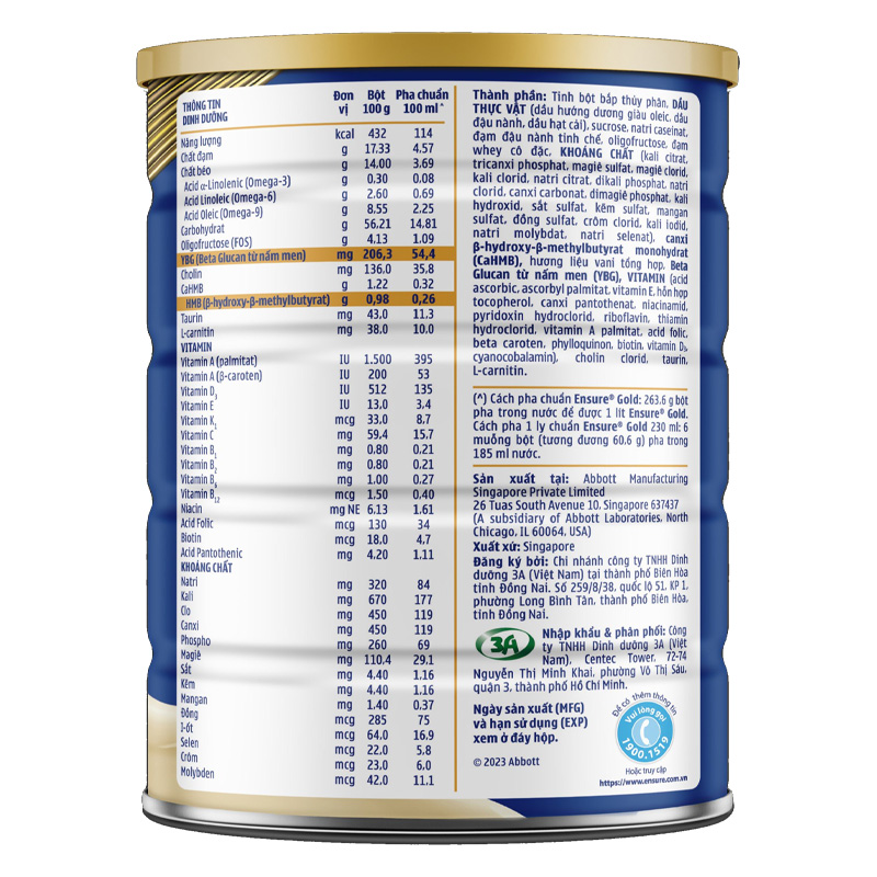 Sữa bột người lớn Ensure Gold StrengthPro hương vani 800g 4