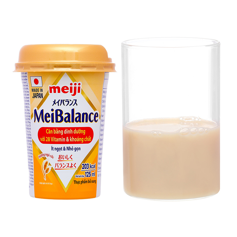 Thùng 24 hộp thực phẩm bổ sung Meiji MeiBalance hương ngũ cốc 125 ml dành cho người lớn - Giao bao bì ngẫu nhiên 30