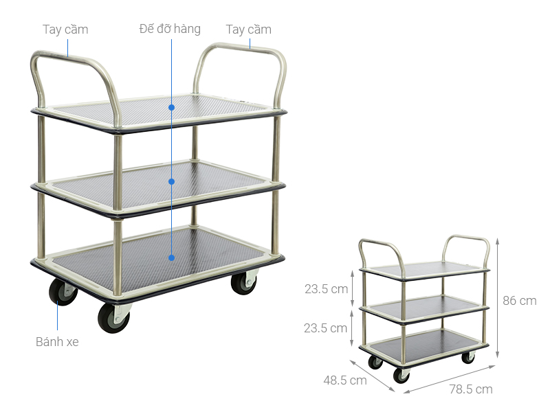 Xe đẩy hàng 3 tầng Sumo HL-130D