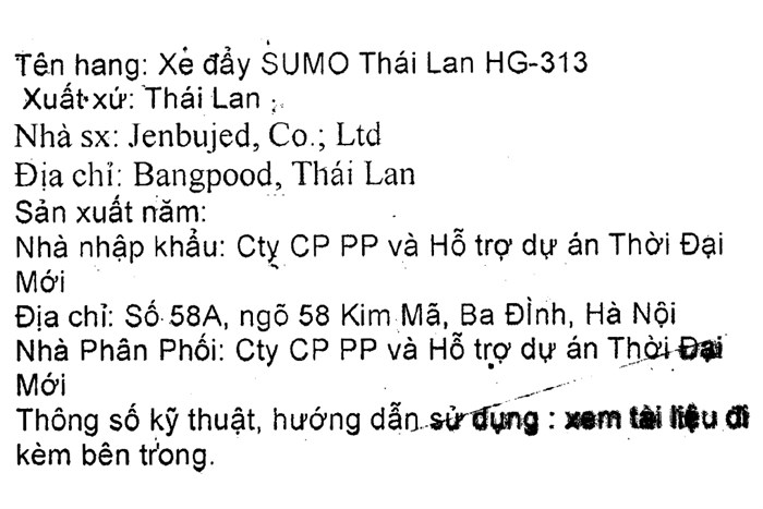 Xe đẩy hàng Sumo HG-313