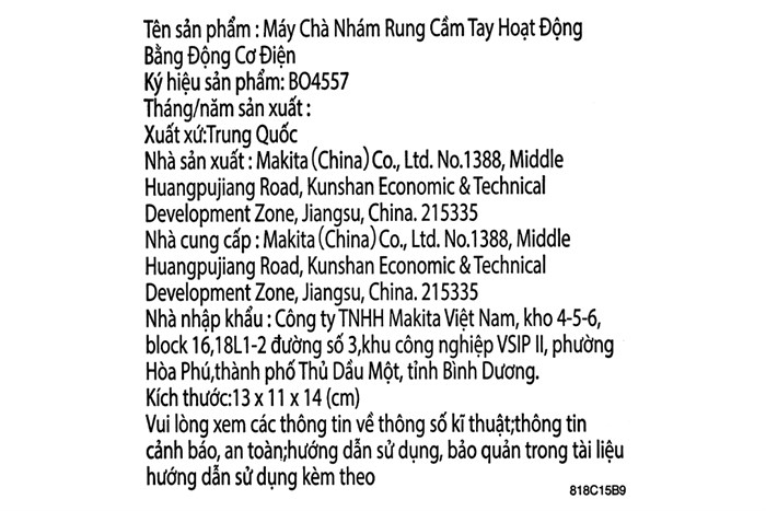 Máy chà nhám rung Makita BO4557 180W