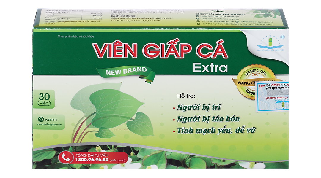 Viên Giấp Cá Extra hỗ trợ giảm trĩ