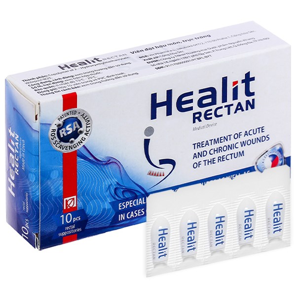 Viên đặt hậu môn Healit Rectan hỗ trợ trị trĩ hộp 10 viên