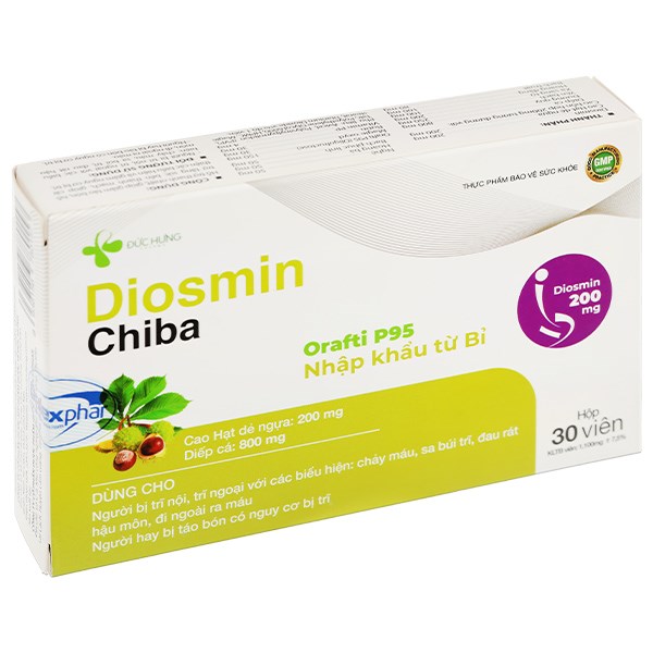 Thực phẩm bảo vệ sức khỏe Diosmin Chiba hộp 30 viên