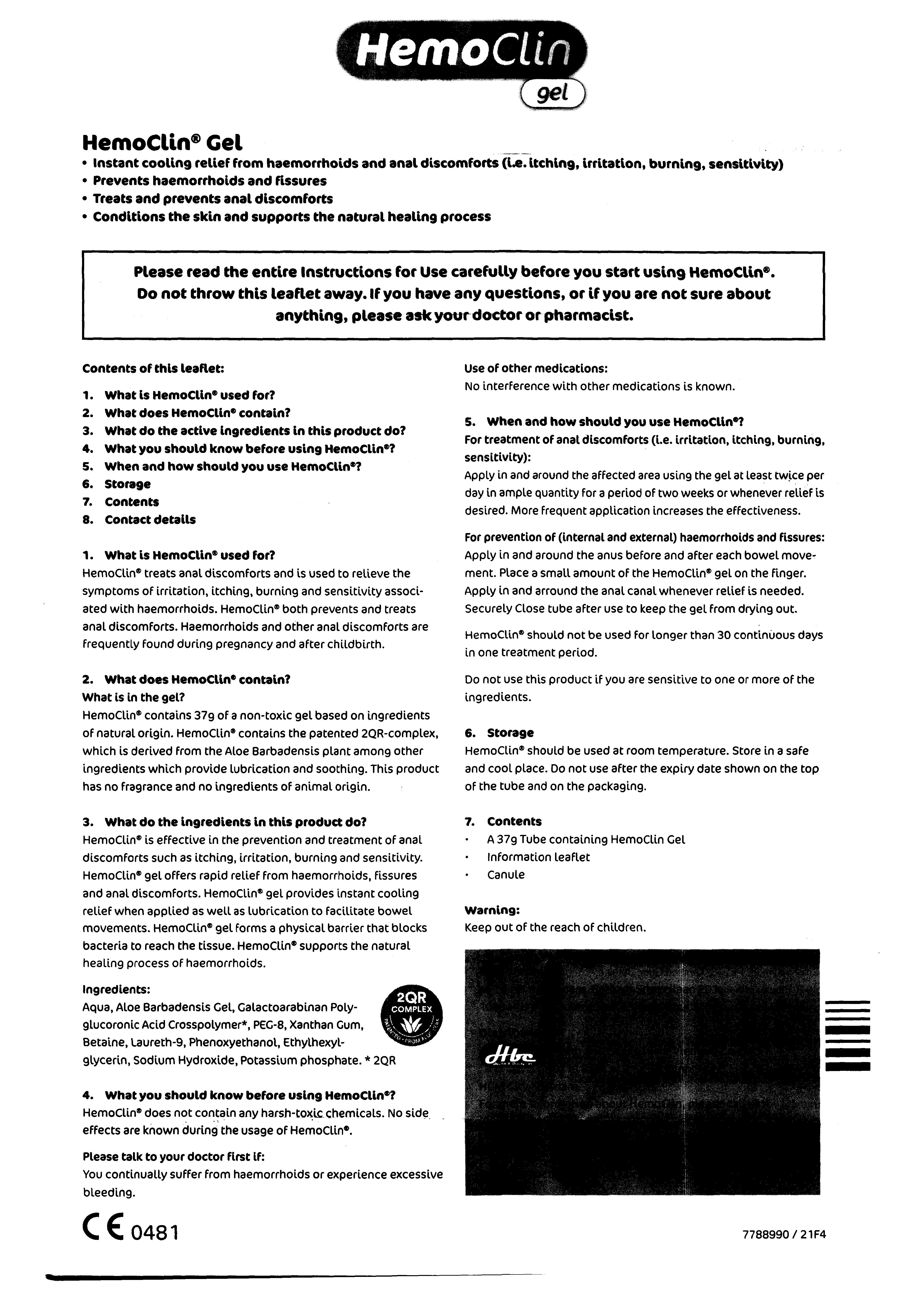 Kem Bôi Trĩ Hemoclin Gel 37G - 8
