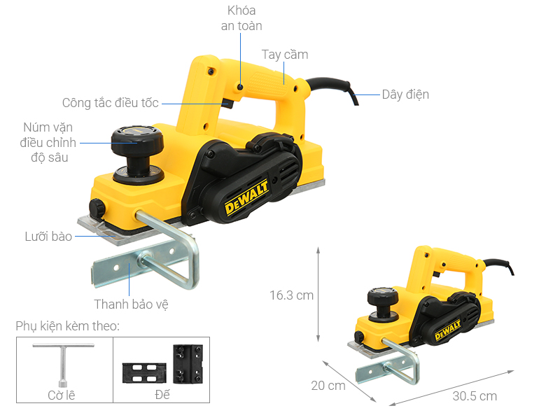 Máy bào gỗ Dewalt D26676-B1 550W