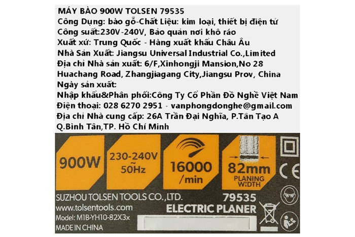 Máy bào gỗ Tolsen 79535 900W