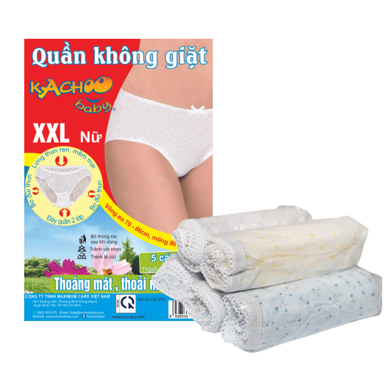 Quần lót vải không dệt mặc 1 lần KACHOOBABY size XXL (Bịch 5 cái)-1