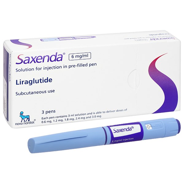 Bút tiêm Saxenda 6mg/ml giảm cân nặng, hỗ trợ cho chế độ ăn giảm calo