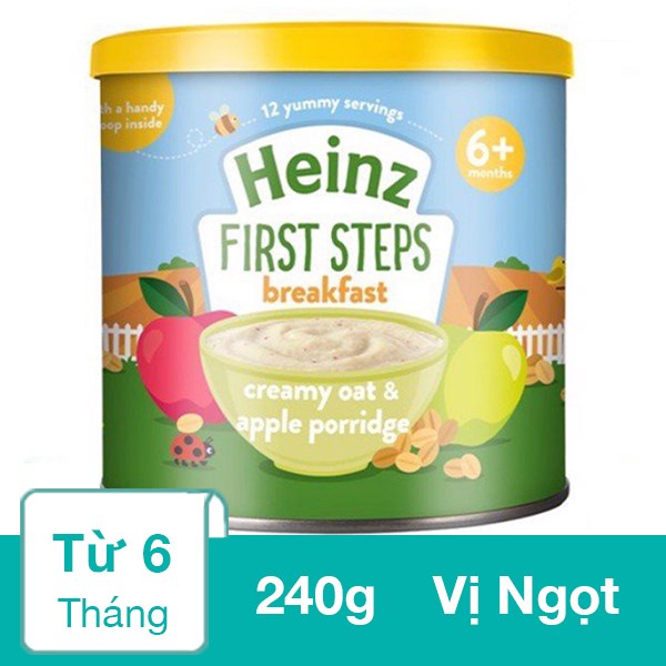 Bột ăn dặm Heinz yến mạch, táo lon 240g (từ 6 tháng) - AVAKids.com