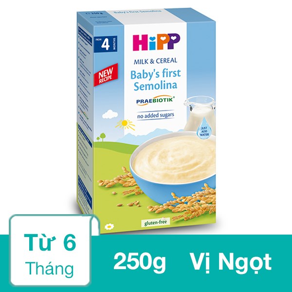 Bột Ăn Dặm Khởi Đầu Hipp Sữa, Ngũ Cốc Hộp 250G (Từ 6 Tháng)