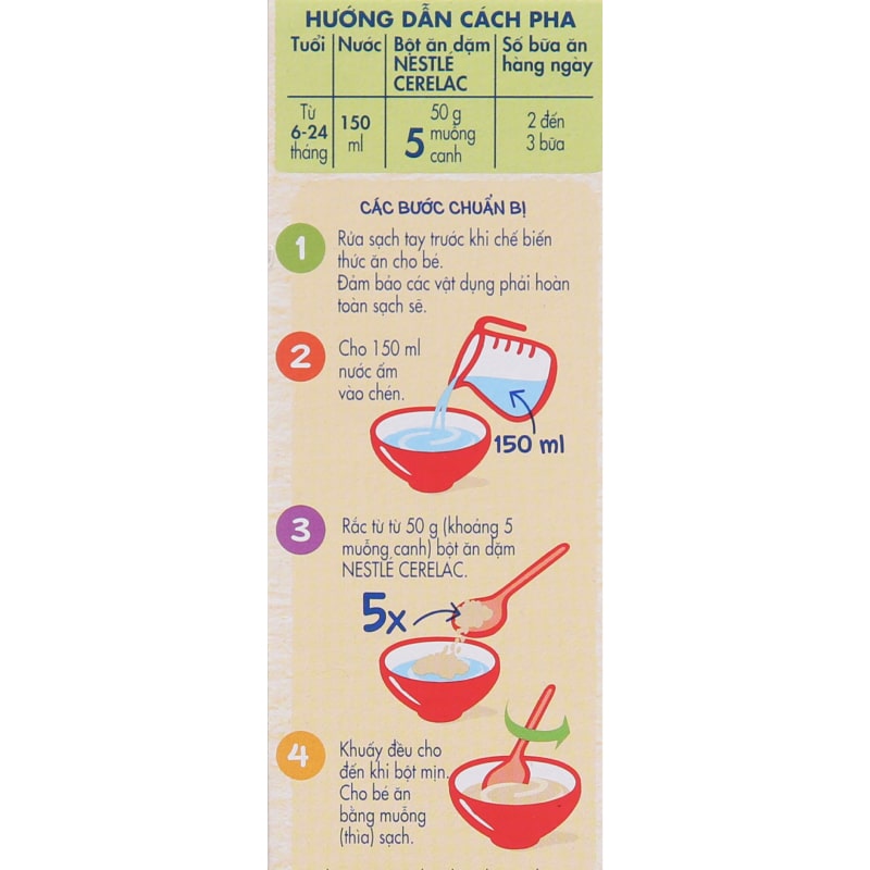 Bột ăn dặm Nestlé Cerelac lúa mì sữa hộp 200g (từ 6 tháng) 6