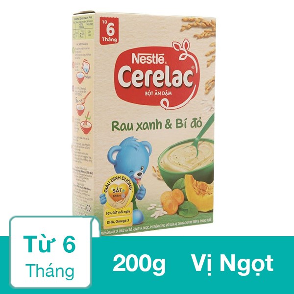 Bột ăn dặm Nestlé Cerelac lúa mì sữa hộp 200g (từ 6 tháng) 12