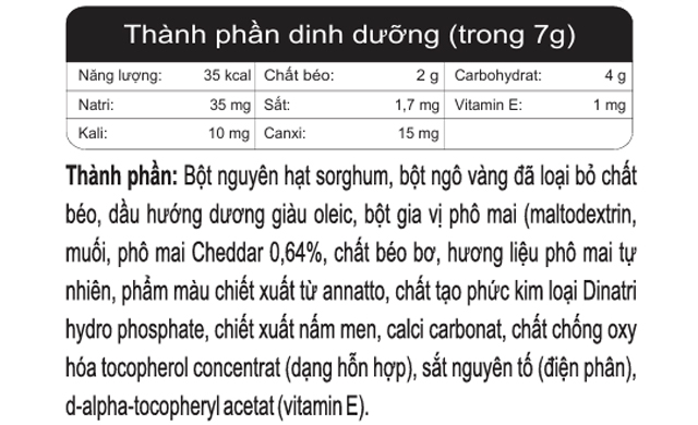 Thành phần dinh dưỡng