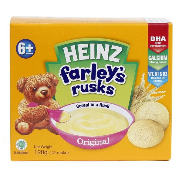 Bánh quy ăn dặm Heinz Farley’s Rusks vị tự nhiên hộp 120g (từ 6 tháng)