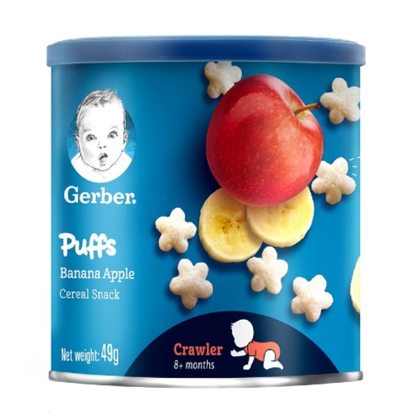 Bánh ăn dặm Gerber Puffs vị chuối, cam lon 49g (từ 8 tháng) - AVAKids.com
